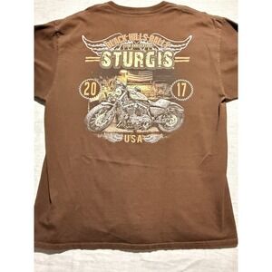 2017 Sturgis 77th Anniversary Brown XL Motorcycle Rally Graphic T-shirt